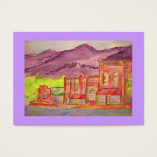 mountain town watercolour sketch