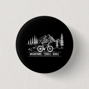 Mountain Trail Bikes - Cyclist Bike Rider Bicycle 3 Cm Round Badge