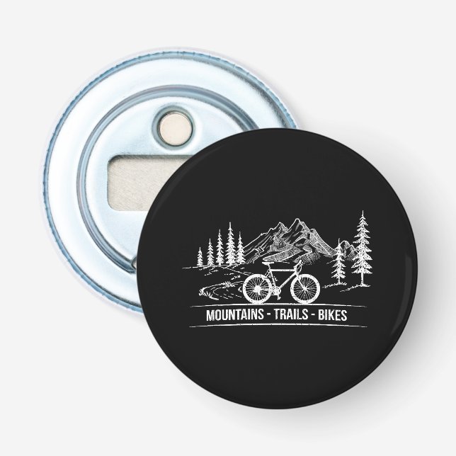 Mountain Trail Bikes - Cyclist Bike Rider Bicycle  Bottle Opener (Front)
