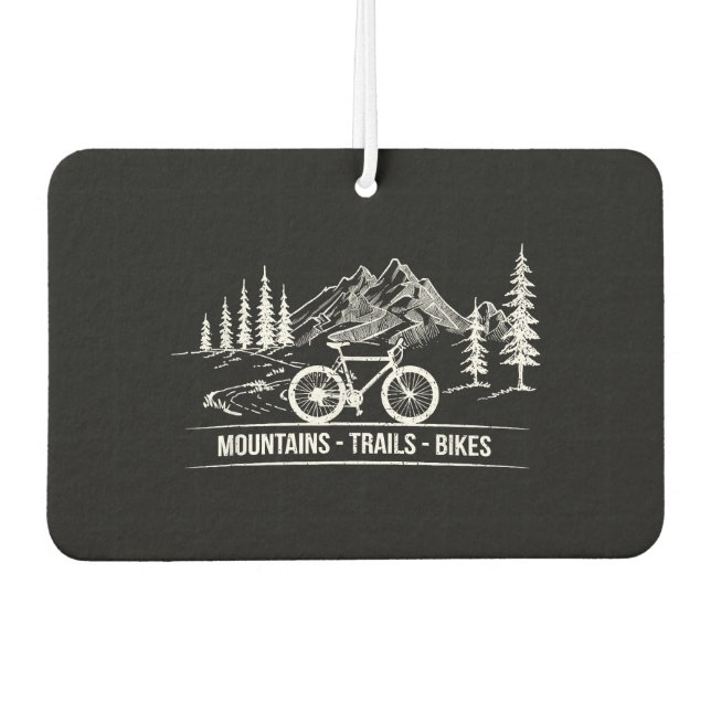 Mountain Trail Bikes - Cyclist Bike Rider Bicycle  Car Air Freshener (Front)