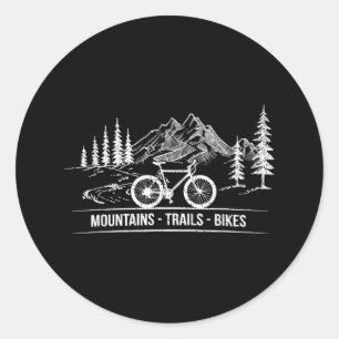 Mountain Trail Bikes - Cyclist Bike Rider Bicycle  Classic Round Sticker