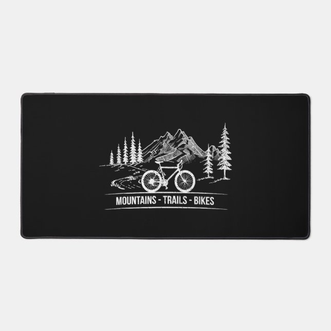 Mountain Trail Bikes - Cyclist Bike Rider Bicycle  Desk Mat (Front)
