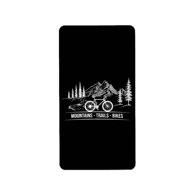 Mountain Trail Bikes - Cyclist Bike Rider Bicycle  Label (Front)