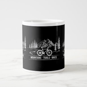 Mountain Trail Bikes - Cyclist Bike Rider Bicycle Large Coffee Mug