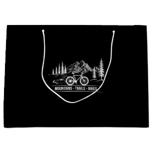 Mountain Trail Bikes - Cyclist Bike Rider Bicycle  Large Gift Bag