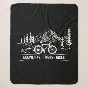 Mountain Trail Bikes - Cyclist Bike Rider Bicycle Sherpa Blanket