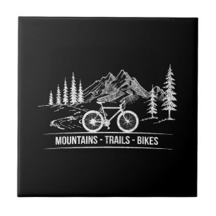 Mountain Trail Bikes - Cyclist Bike Rider Bicycle Tile