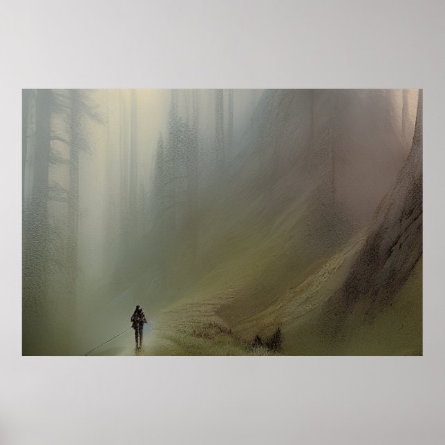 Mountain Trail - Colourful Painting Poster (Front)