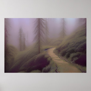 Mountain Trail - Colourful Painting Poster