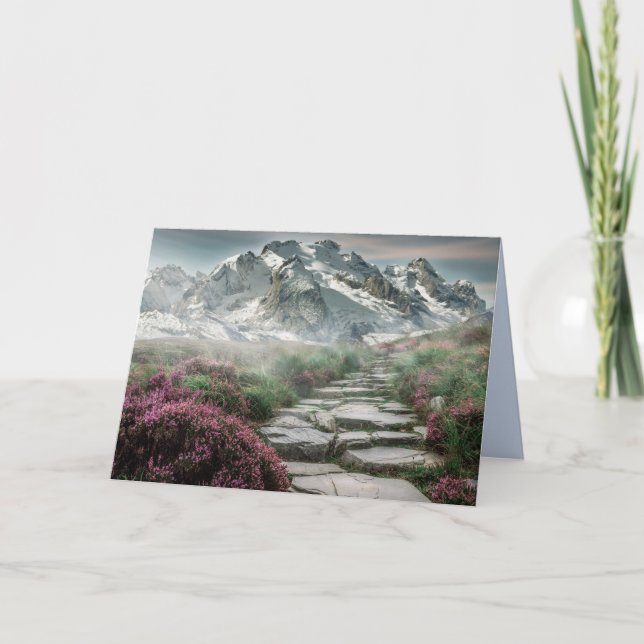 mountain trail greeting card (Front)