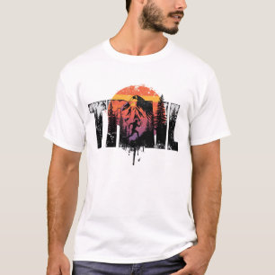 Mountain Trail Runner Typography Art T-Shirt
