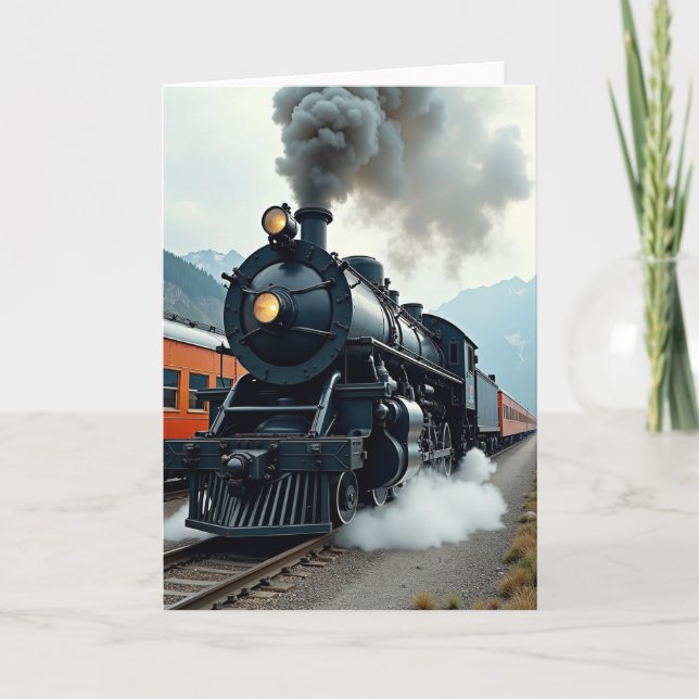 Mountain Train Fathers Day Card (Front)