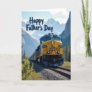 Mountain Train Sweet Fathers Day Card