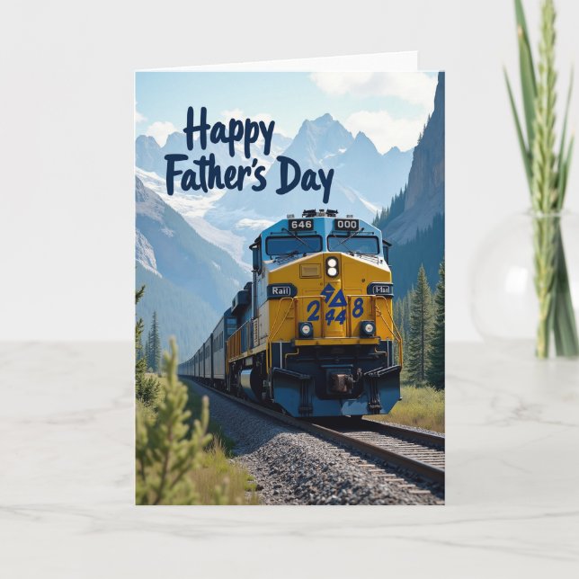 Mountain Train Sweet Fathers Day Card (Front)