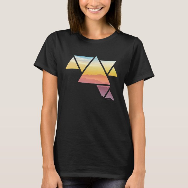 Mountain Travel Gorgeous Abstract Hiking Prism Tri T-Shirt (Front)