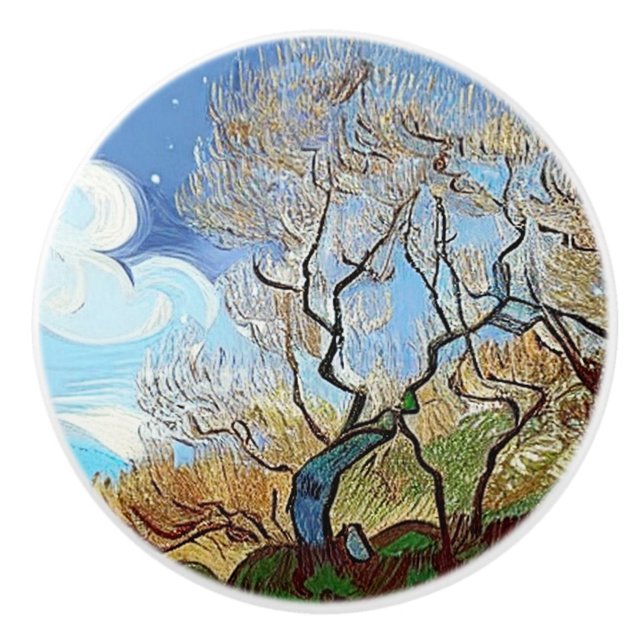  MOUNTAIN  TREE CERAMIC KNOB (Front)