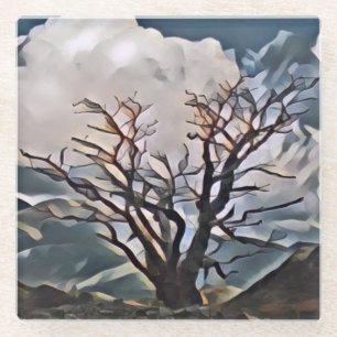 MOUNTAIN TREE GLASS COASTER