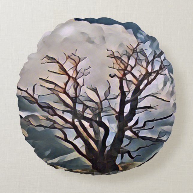 MOUNTAIN TREE    ROUND CUSHION (Front)