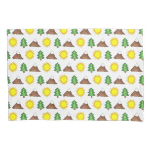 Mountain Tree Sunshine Camping Campground Cabin Pillowcase