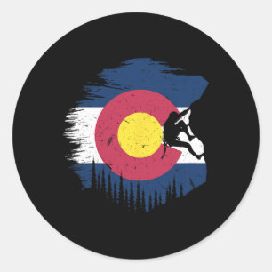 Mountain Us Colorado Flag Boulder - Vintage Rock C Classic Round Sticker