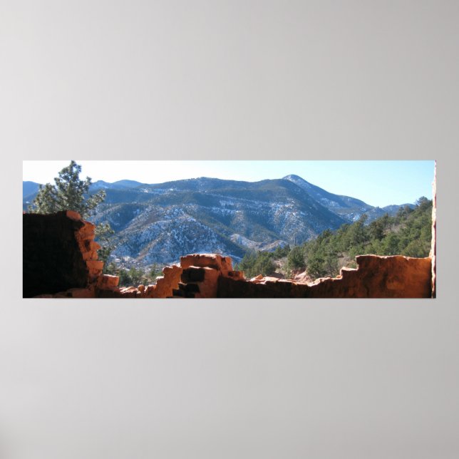 Mountain View from Cliff Dwellings - Long Crop Poster (Front)