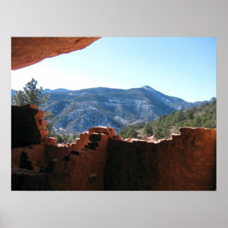 Mountain View from Manitou Springs Cliff Dwelling Poster