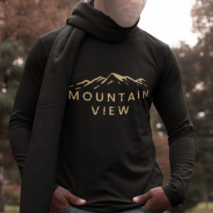 Mountain View In Beige T-Shirt
