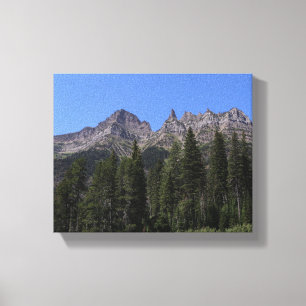 Mountain view Lake Kootenai Stretched Canvas Print