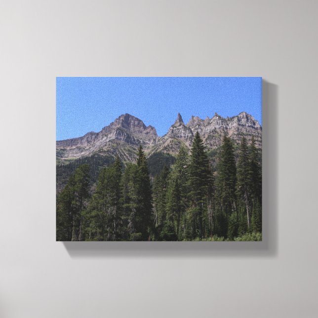 Mountain view Lake Kootenai Stretched Canvas Print (Front)