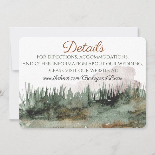 Mountain View Wedding Details Card (Front)