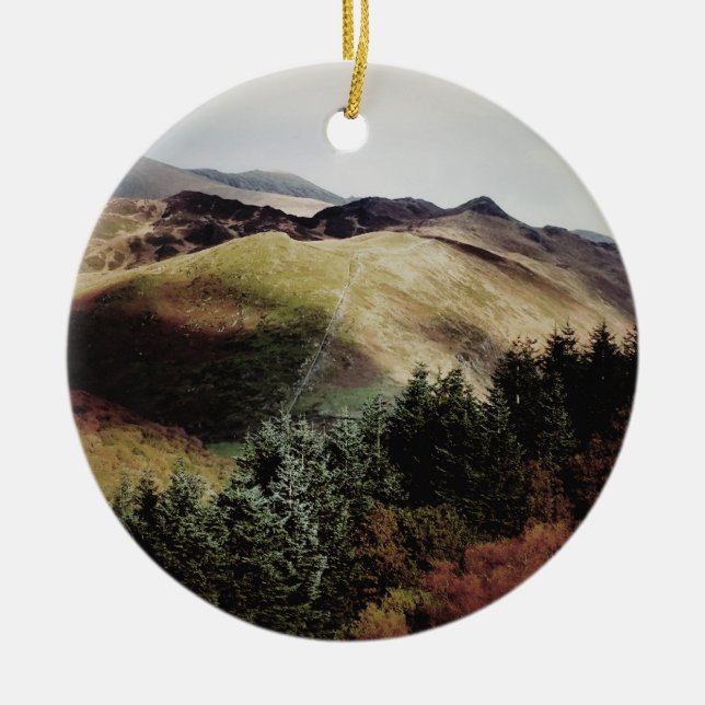 MOUNTAIN VIEWS OF WALES CERAMIC TREE DECORATION (Front)
