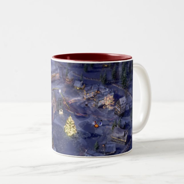 Mountain Village Christmas Mug (Front Right)