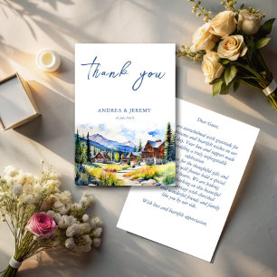 Mountain village Colorado summer scenery wedding Thank You Card
