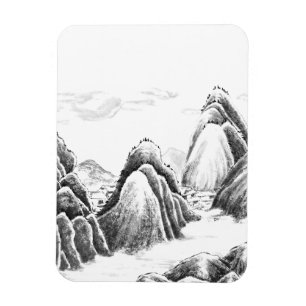Mountain Village - Ink Magnet