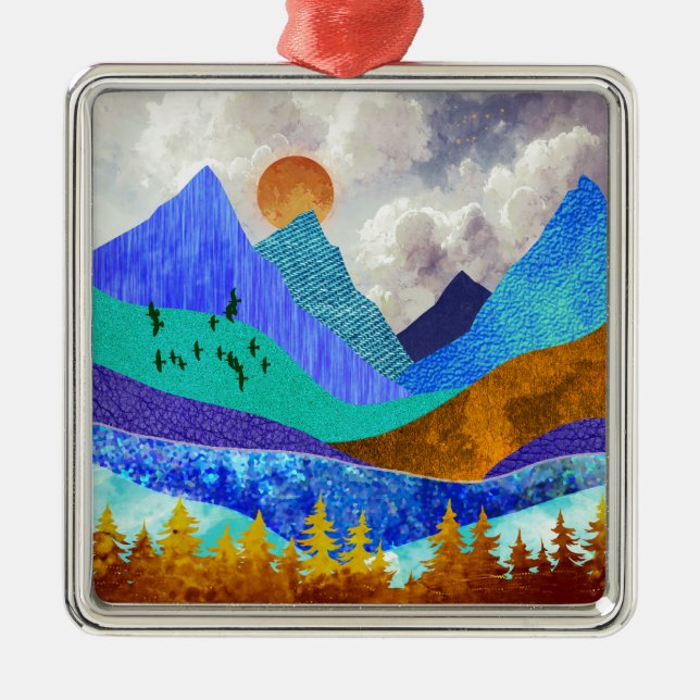 Mountain Vista Metal Tree Decoration (Front)