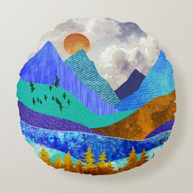 Mountain Vista Round Cushion (Front)