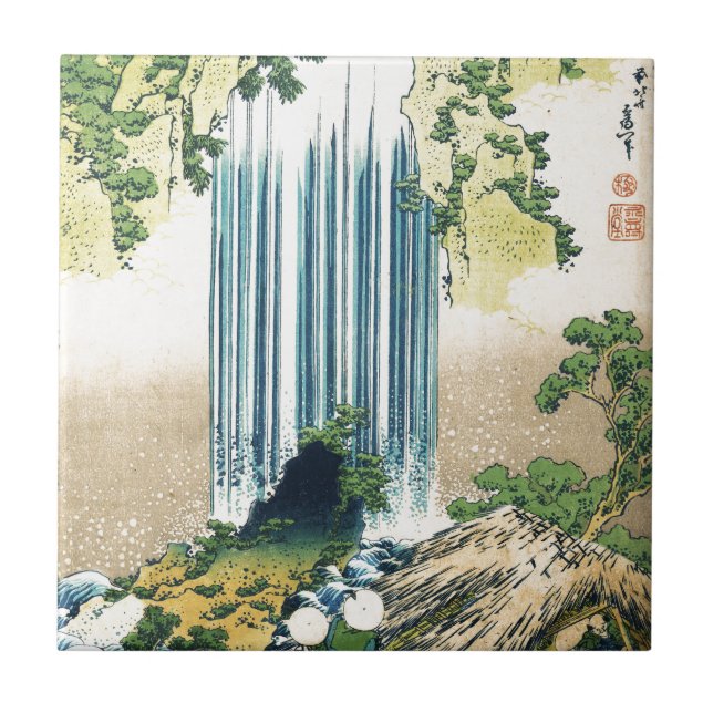 Mountain Waterfall Above Shack Tile (Front)