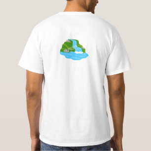 Mountain Waterfall Art – Peaceful Nature  T-Shirt
