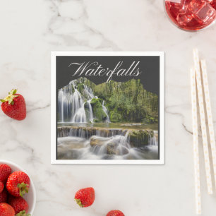 Mountain Waterfalls Travel Napkin