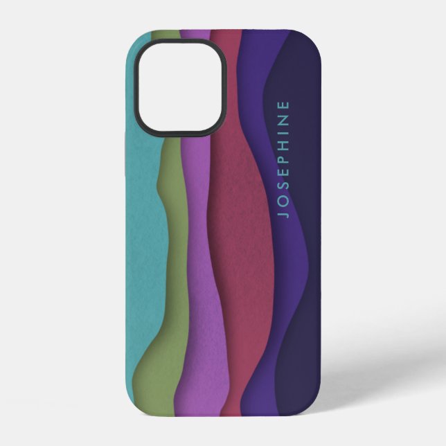 Mountain Waves of Colour Personalised iPhone Case (Back)