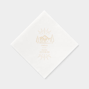 Mountain Wedding Foil Napkins