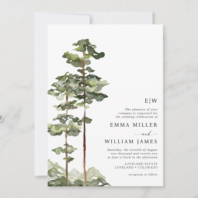 Mountain Wedding Invitation (Front)
