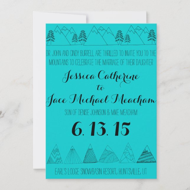 Mountain Wedding Invitation (Front)