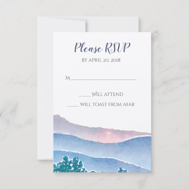 Mountain Wedding Invitation Suite - RSVP Card (Front)