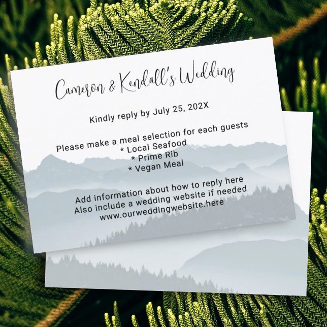 Mountain Wedding Menu Online Reply Cards (Creator Uploaded)