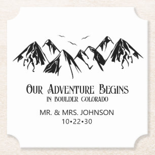 Mountain Wedding Paper Coaster