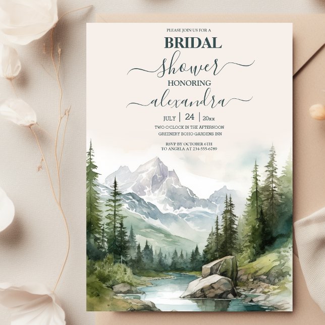 Mountain Wedding Party Bridal Shower Invitation (Creator Uploaded)