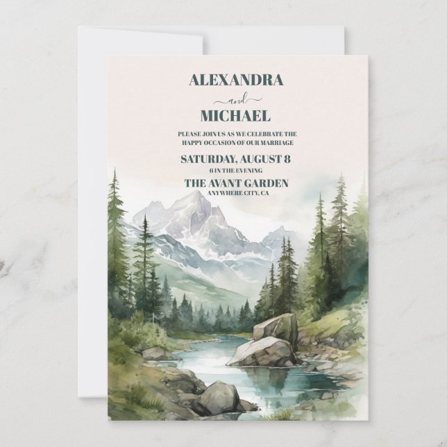 Mountain Wedding Party Invitation (Front)