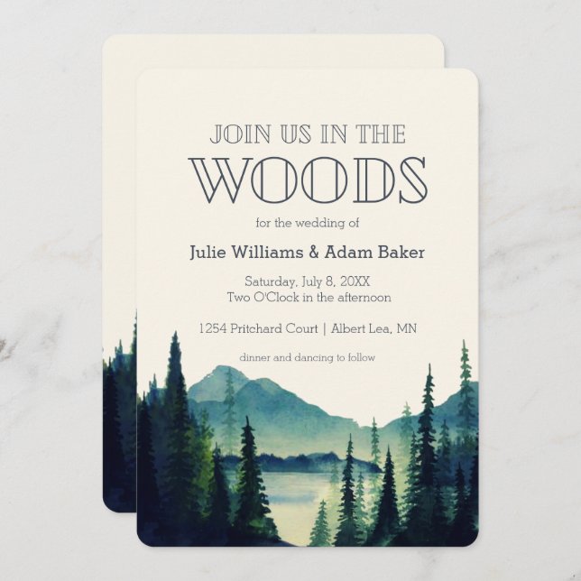 Mountain Wedding/Party Invitation (Front/Back)