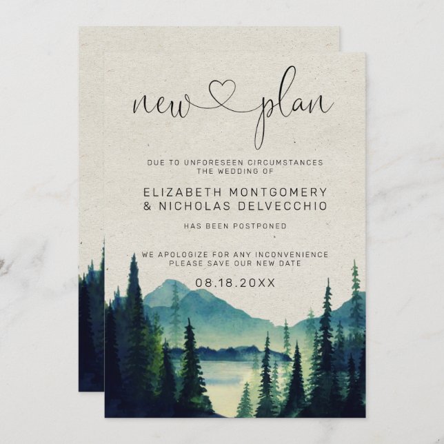 Mountain Wedding | Postponed Wedding Announcement (Front/Back)